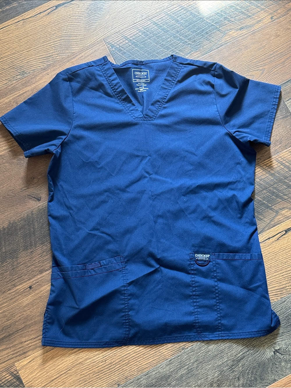 Cherokee Navy Short-Sleeve V-Neck Scrub Top